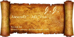 Jancsó Júlia névjegykártya