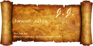 Jancsó Júlia névjegykártya